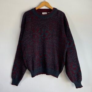 Vtge The Mens Store Sears Knit Sweater Large Geometric Long Sleeves Grandpacore